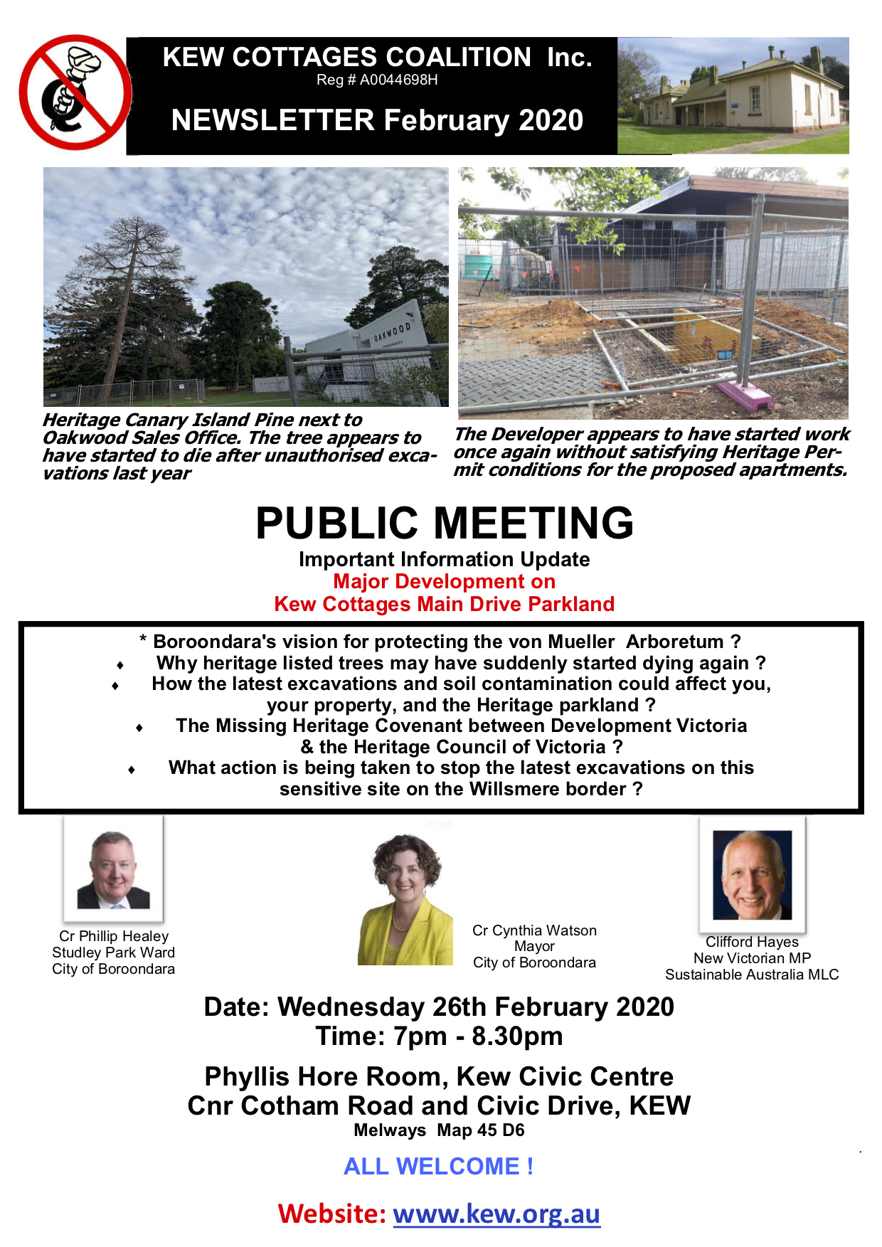 Invitation to Kew Cottages Public
                            Meeting Wed 26 Feb 2020
